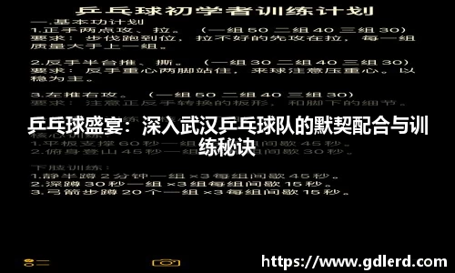 乒乓球盛宴：深入武汉乒乓球队的默契配合与训练秘诀
